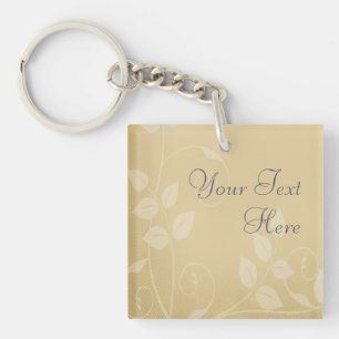Sand Colour Vintage Hearts Key Ring
