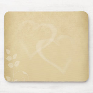Sand Colour Vintage Hearts Mouse Pad