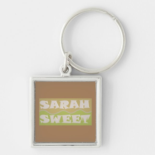 Sand coloured patterned  art designed for Sarah Key Ring (Front)