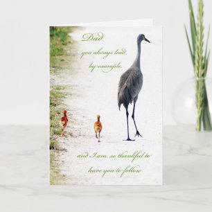 Sand Crane with Babies Father's Day Card