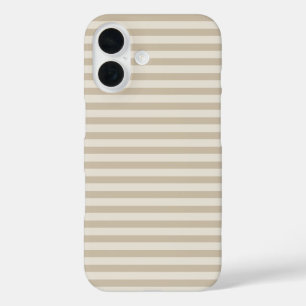Sand & Cream Cute Horizontal Striped iPhone 16 Case