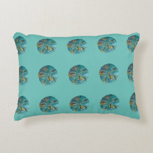 Sand Dollar Abstract Pattern Gift Favour Teal Blue Decorative Cushion