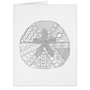 Sand Dollar Adult Colouring Big Card