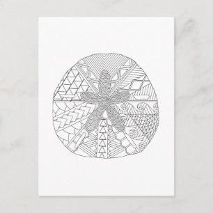 Sand Dollar Adult Colouring Postcard