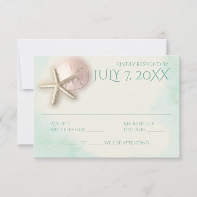 Sand Dollar and Starfish Aqua Mint Response (Front)