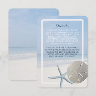 Sand Dollar and Starfish Beach Wedding Detail Enclosure Card