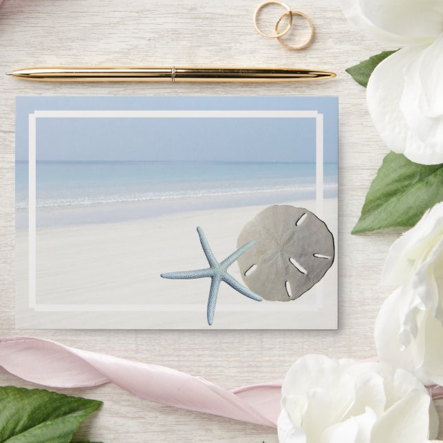 Sand Dollar and Starfish Beach Wedding Envelope (Wedding)