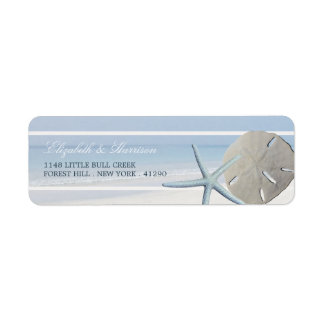 Sand Dollar and Starfish Beach Wedding Return Address Label