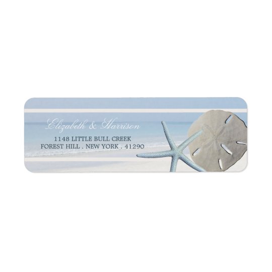 Sand Dollar and Starfish Beach Wedding Return Address Label
