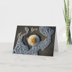 Sand Dollar and Surf Photo Beach Thank You Card
