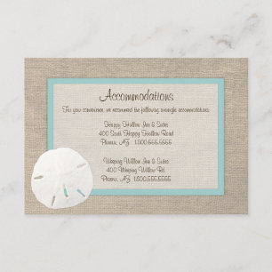 Sand Dollar Beach Accommodation Card Turquoise