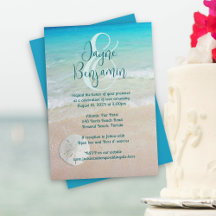 Sand Dollar Beach Big Names Wedding Invitation