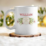 Sand Dollar Beach Coastal Christmas Coffee Mug<br><div class="desc">This mug makes a wonderful Christmas gift for that beach lover in your life. It is decorated with a sand dollar,  holly and berries to celebrate the holiday season. Personalise it for your family and friends. Designed for you by Blackberry Boulevard.</div>