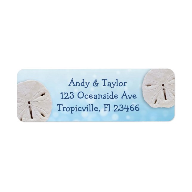 Sand dollar Beach  Return Address Labels (Front)