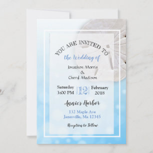 Sand Dollar Beach Themed Wedding Invitations