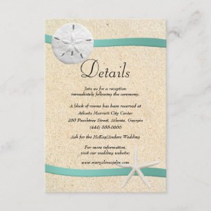 Sand Dollar Beach Wedding Details Enclosure Card