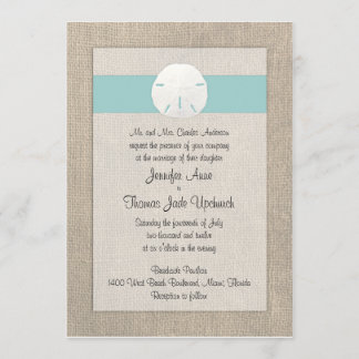 Sand Dollar Beach Wedding Invitation - Turquoise