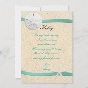 Sand Dollar Beach Wedding Maid Of Honour Card