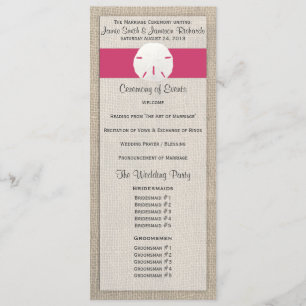 Sand Dollar Beach Wedding Program - watermelon