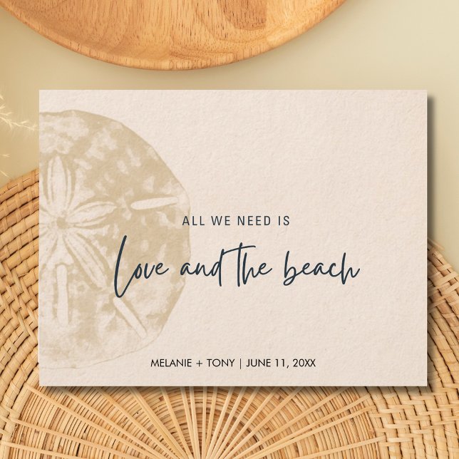 Sand Dollar Beach Wedding Save the Date Announcement Postcard (Sand Dollar Beach Wedding Save the Date)