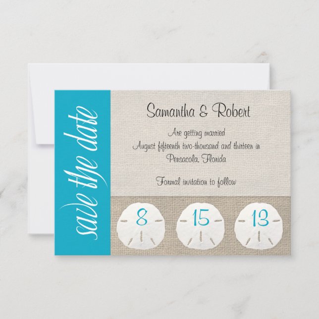 Sand Dollar Beach Wedding Save the Date Malibu (Front)