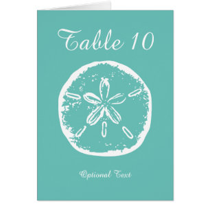 Sand dollar beach wedding table place cards