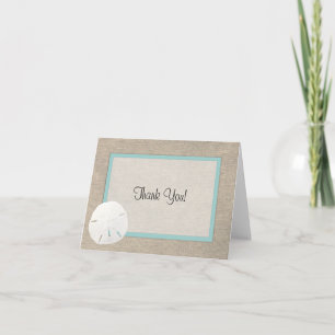 Sand Dollar Beach Wedding Thank You Card
