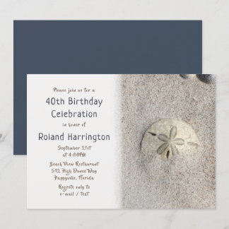Sand Dollar Birthday Party For Him Invitation