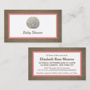 Sand Dollar & Burlap Baby Shower Invitation