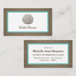 Sand Dollar & Burlap Bridal Shower Ticket Invite