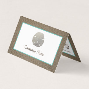 Sand Dollar & Burlap Double Loyalty Business Card