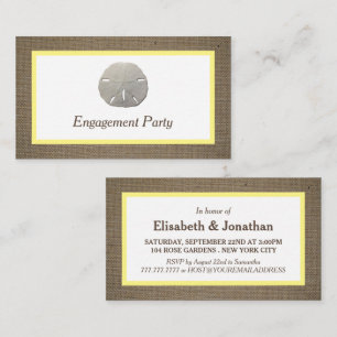 Sand Dollar & Burlap Engagement Party Ticket
