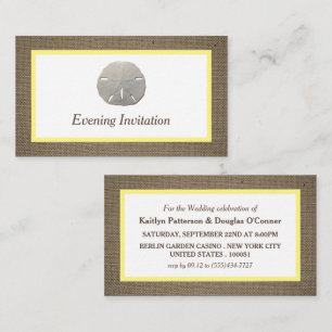 Sand Dollar & Burlap Evening Invitation