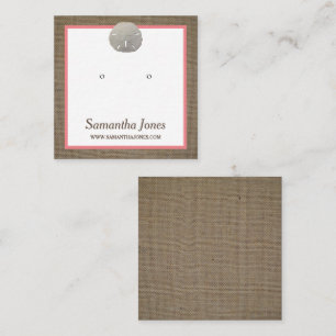 Sand Dollar & Burlap Jewelry Display Card