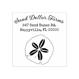 Sand Dollar Business Personal Name Address Rubber Stamp