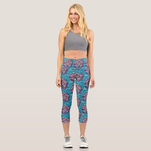 Sand Dollar Capri Leggings (Front)