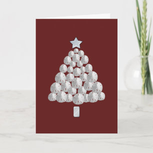 Sand Dollar Christmas Tree (red) Holiday Card