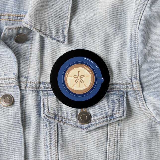 Sand Dollar Coffee Latte 7.5 Cm Round Badge (In Situ)