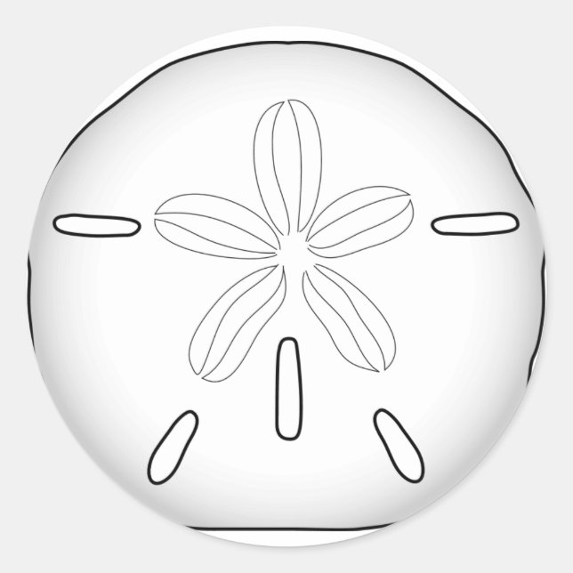 Sand Dollar Envelope Closures Classic Round Sticker (Front)