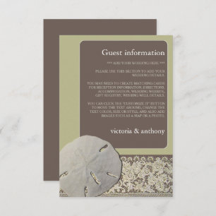 Sand dollar Lace, Vintage Beach Wedding Detail Enclosure Card