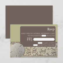 Sand dollar Lace, Vintage Beach Wedding RSVP