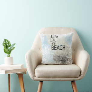 Sand Dollar Life Is A Beach Quote Throw Pillow