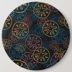 Sand Dollar Lines Red Yellow Blue 6 Cm Round Badge