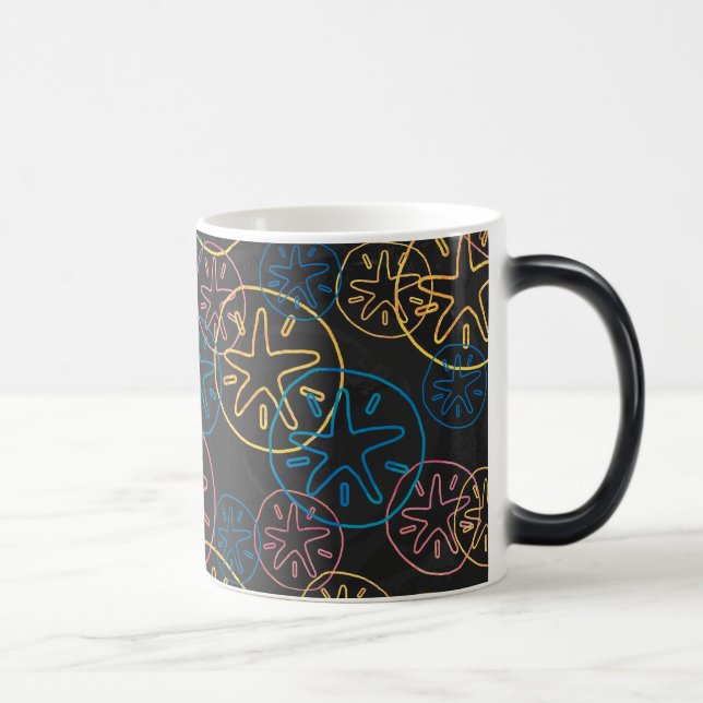 Sand Dollar Lines Red Yellow Blue Magic Mug (Right)