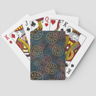 Sand Dollar Lines Red Yellow Blue Playing Cards
