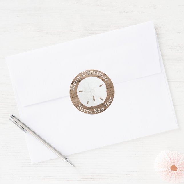 Sand Dollar Merry Christmas Envelope Seal (Envelope)
