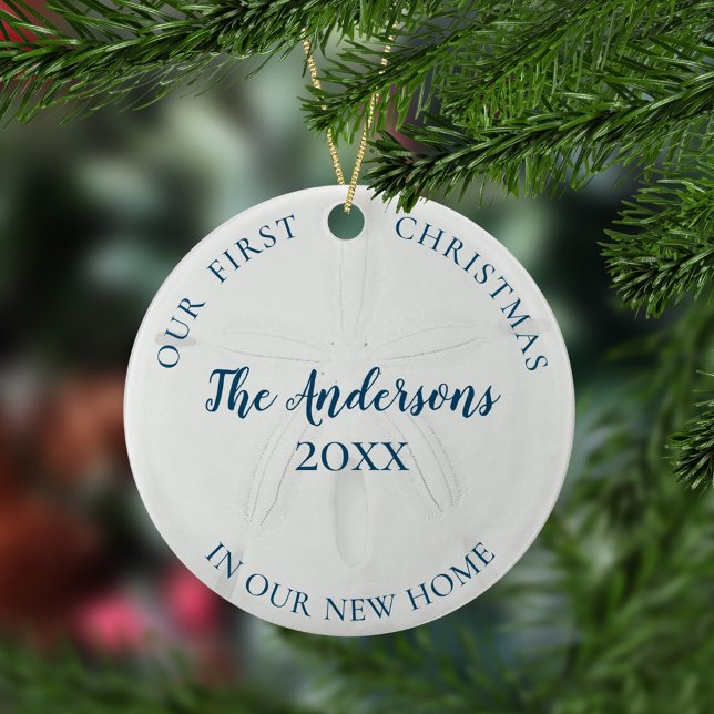 Sand Dollar New Home First Christmas Ceramic Ornament (Creator Uploaded)