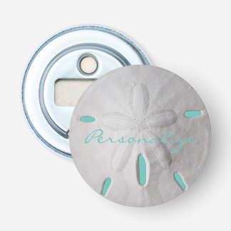 Sand dollar ocean beach summer turquoise white bottle opener
