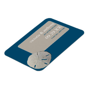 Sand dollar Ocean Blue Beach Wedding Save the Date Magnet