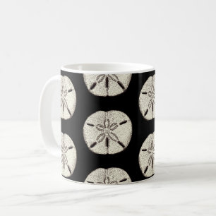 Sand Dollar on Black Coffee Mug